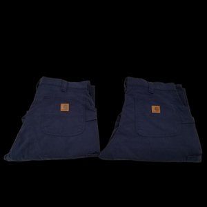 2 pairs of CARHARTT Loose Original Fit B151 NVY Carpenter Pants Mens  Size 36x32